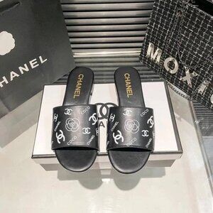 Chanel black slides